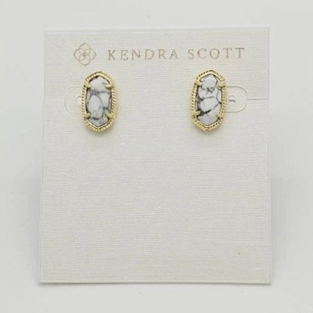 Kendra Scott Ellie Stud Earrings In White Howlite / Gold